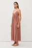 Mocha V-Neck Sleeveless Midi Dress sold by Pinkblush