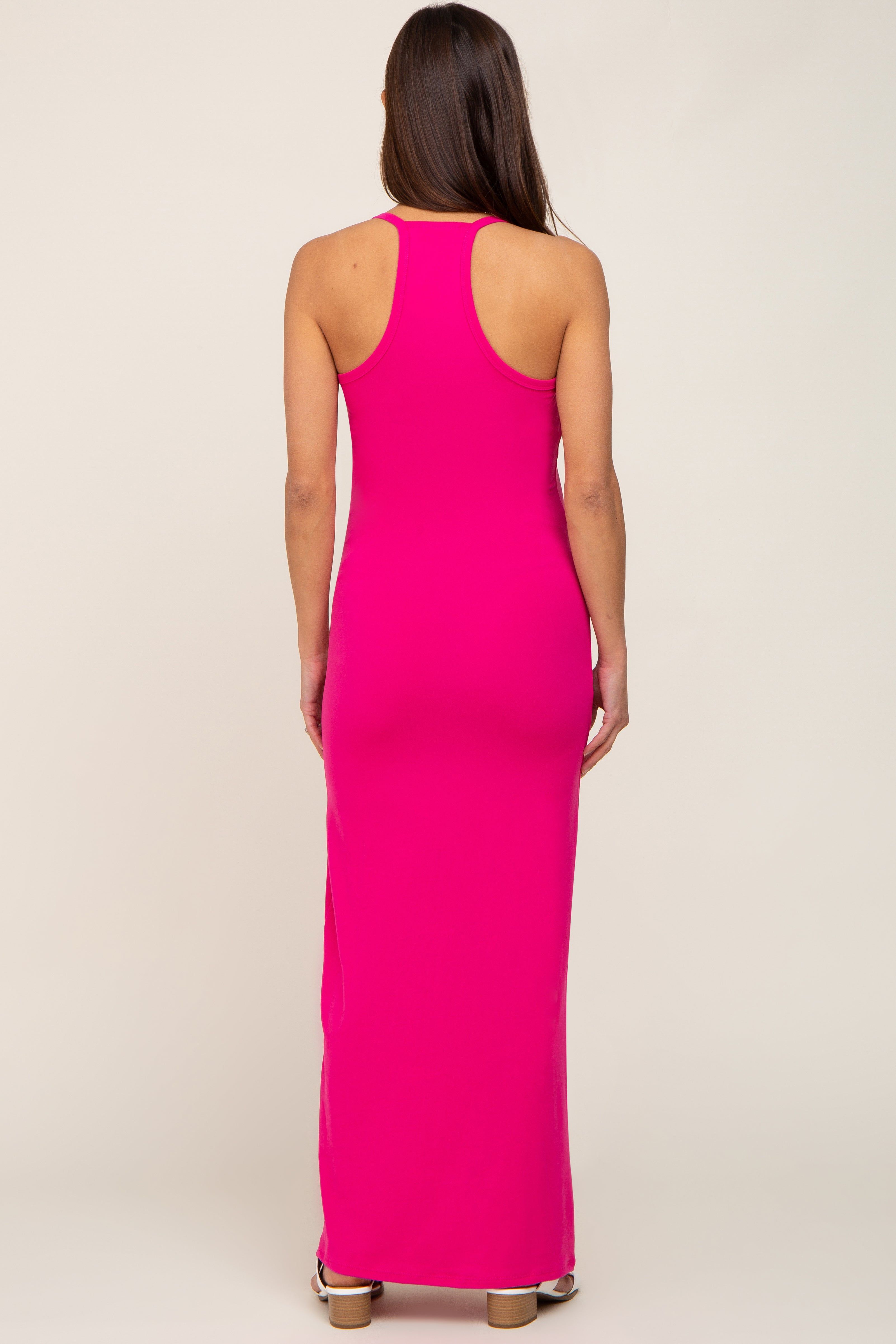 Fuchsia Racerback Maternity Maxi Dress sold by Pinkblush product image thumbnail 3