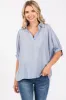 Light Blue V-Neck Short Sleeve Maternity Top sold by Pinkblush
