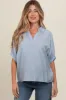 Light Blue V-Neck Short Sleeve Maternity Top sold by Pinkblush