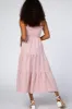 Pink Checkered Tiered Midi Dress sold by Pinkblush