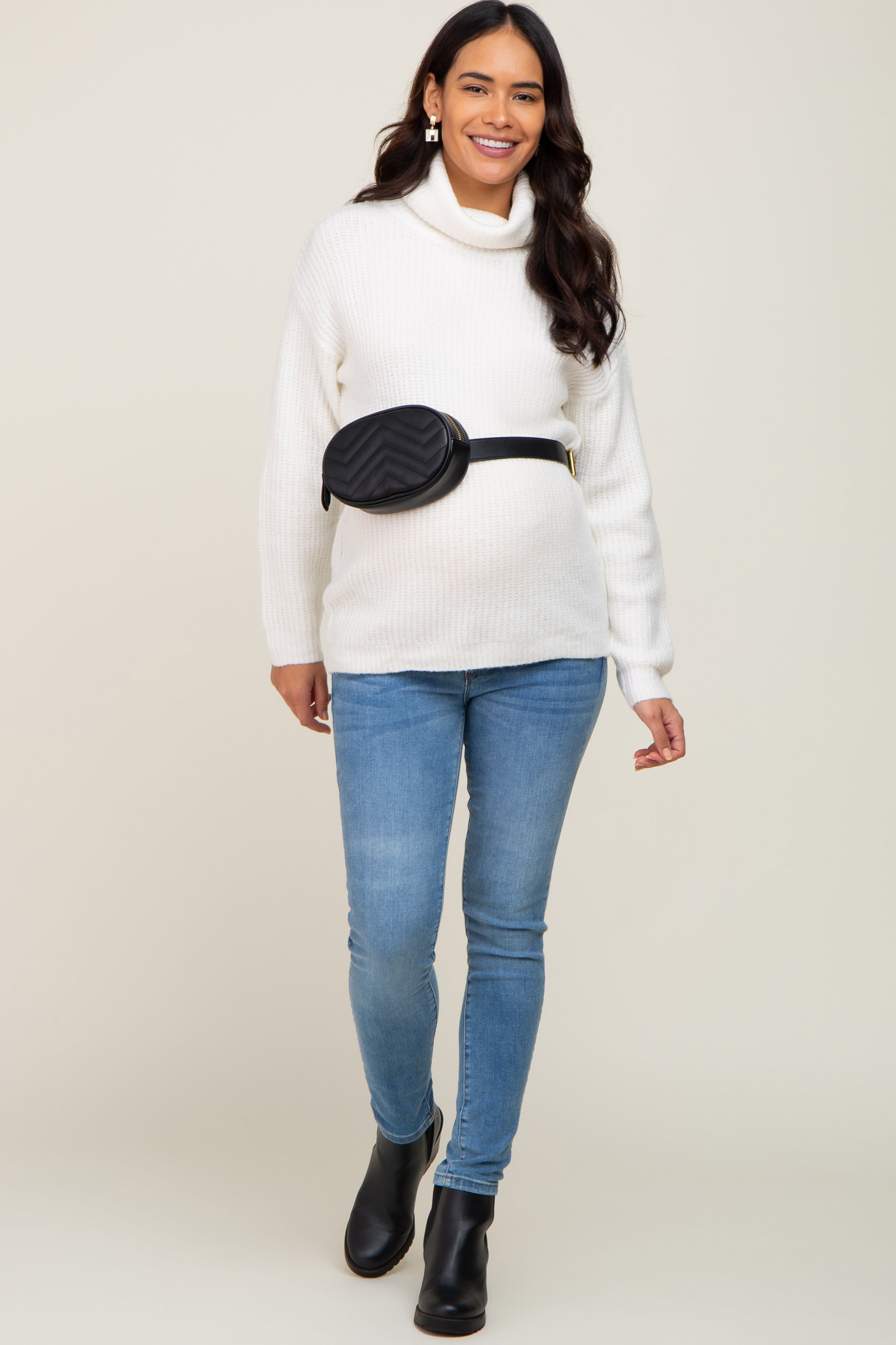 Ivory Soft Knit Cutout Back Maternity Sweater sold by Pinkblush product image thumbnail 4