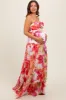 Pink Floral Top Accent Tiered Maternity Maxi Dress sold by Pinkblush