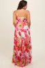 Pink Floral Top Accent Tiered Maternity Maxi Dress sold by Pinkblush