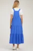 Royal Button Sling Tiered Maternity Midi Dress sold by Pinkblush
