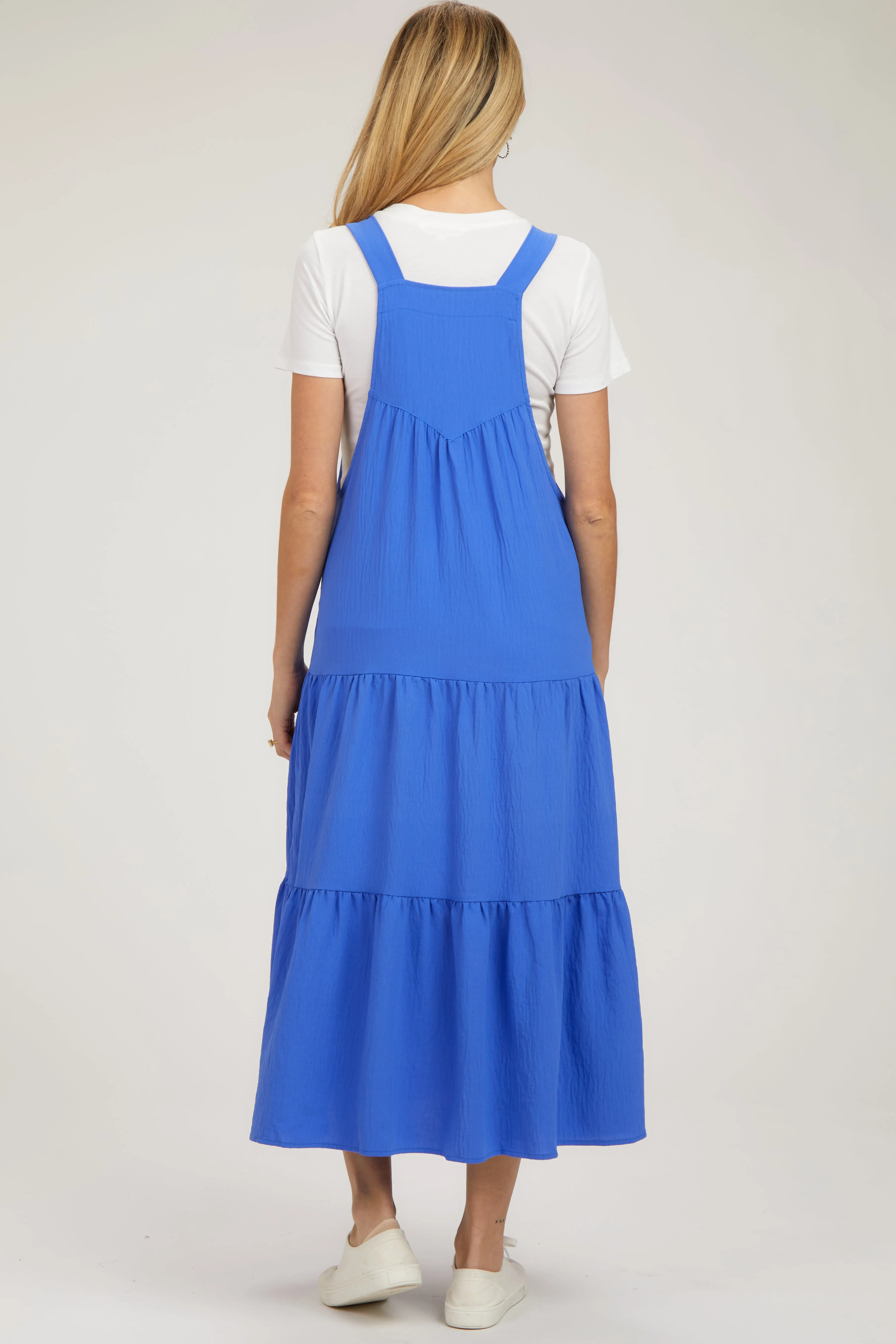 Royal Button Sling Tiered Maternity Midi Dress sold by Pinkblush product image thumbnail 3