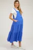 Royal Button Sling Tiered Maternity Midi Dress sold by Pinkblush