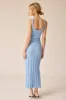 Light Blue Rib Knit Side Slit Maxi Dress sold by Pinkblush