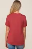 Red V-Neck Basic Maternity Top sold by Pinkblush