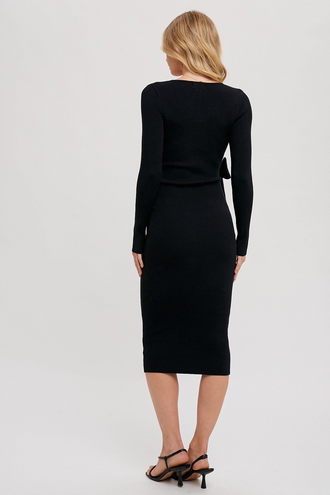 Black Long Sleeve Fitted Dress sold by Pinkblush product image thumbnail 4