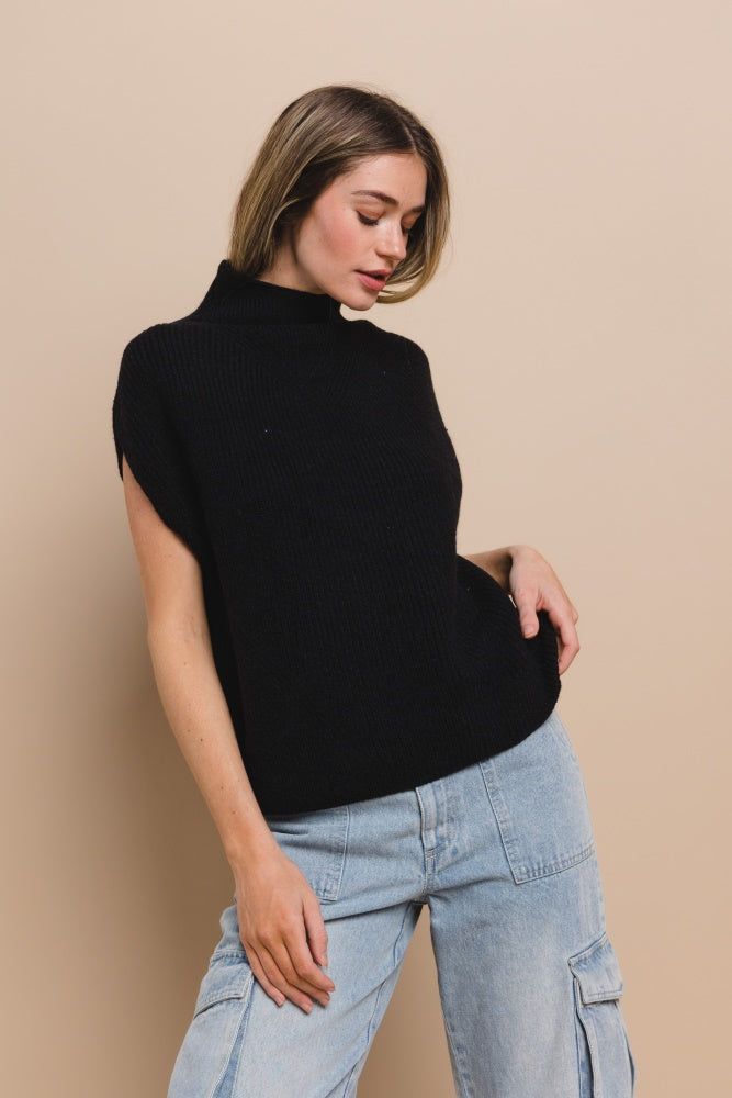 Black Knit Turtle Neck Sweater Top sold by Pinkblush product image thumbnail 2