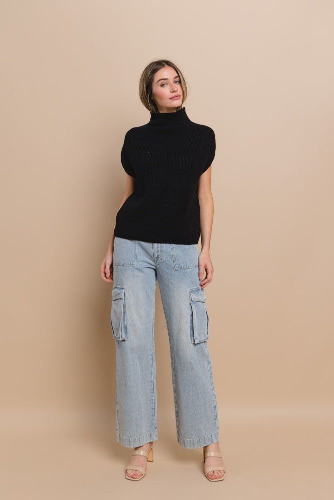 Black Knit Turtle Neck Sweater Top sold by Pinkblush product image thumbnail 3