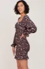Black Floral Sweetheart Neck Smocked Long Sleeve Dress sold by Pinkblush