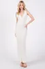 Ivory Ribbed Lace Flower Accent Maternity Maxi Dress sold by Pinkblush