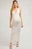 Ivory Ribbed Lace Flower Accent Maternity Maxi Dress sold by Pinkblush