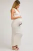 Ivory Ribbed Lace Flower Accent Maternity Maxi Dress sold by Pinkblush