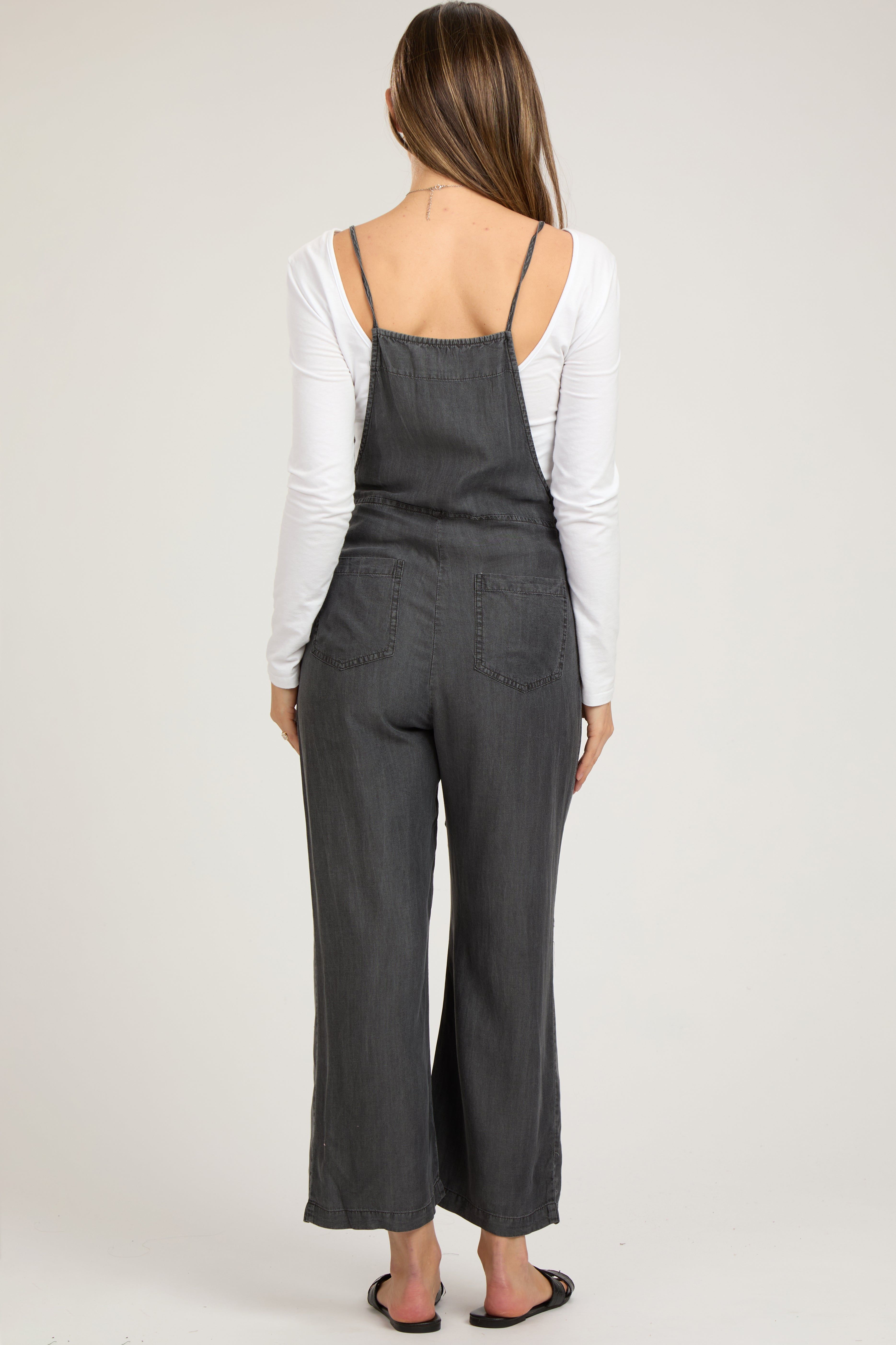 Charcoal Front Pocket Maternity Overall sold by Pinkblush product image thumbnail 3