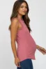 Mauve Ribbed Sleeveless Maternity Top sold by Pinkblush