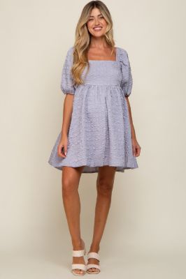Periwinkle Textured Pleated Maternity Dress sold by Pinkblush