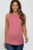Mauve Ribbed Sleeveless Maternity Top sold by Pinkblush