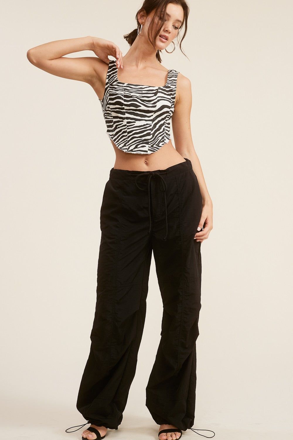 Black Cargo Pants sold by Pinkblush