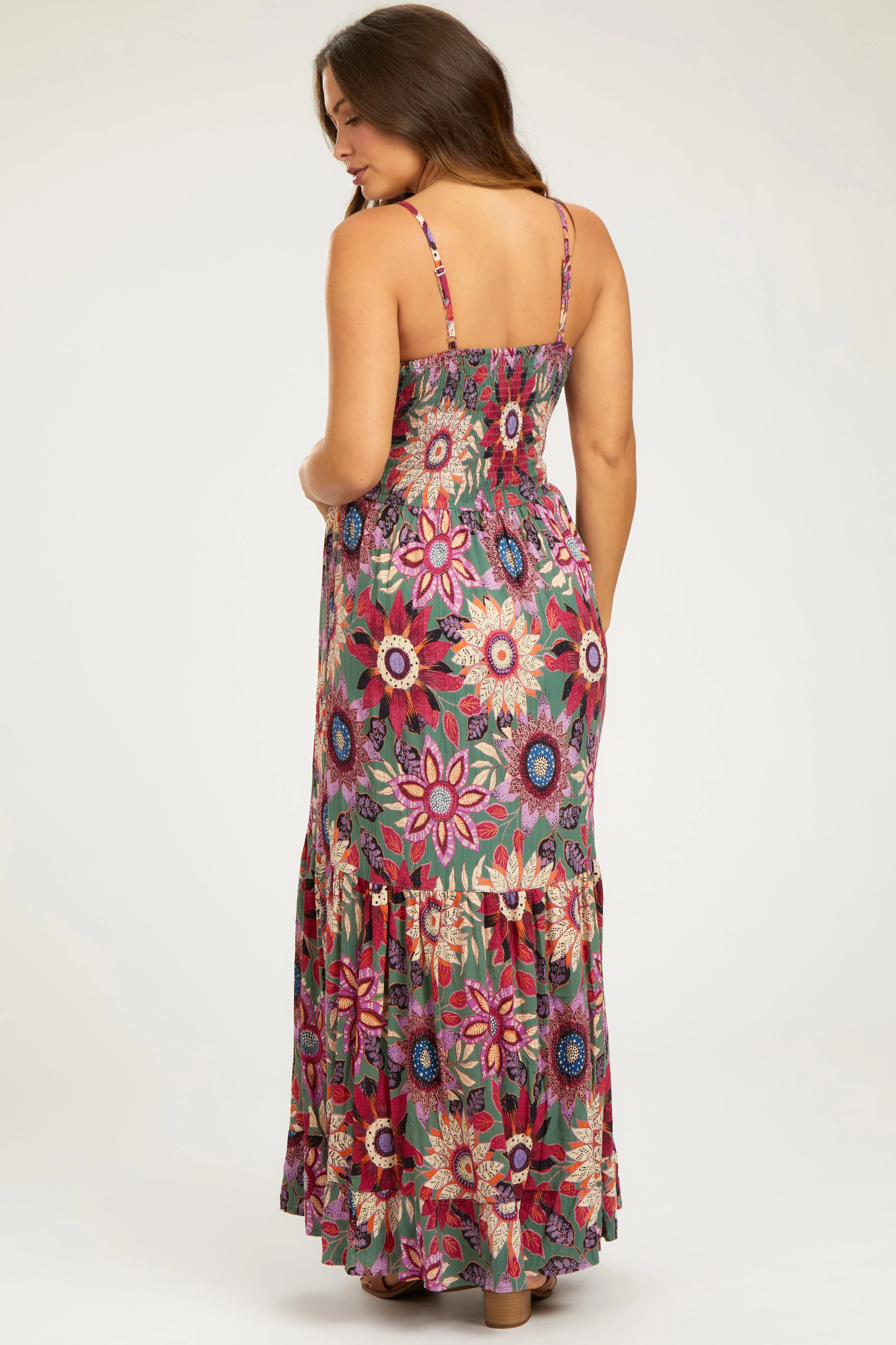 Multicolor Floral Front Twist Maternity Maxi Dress sold by Pinkblush product image thumbnail 3