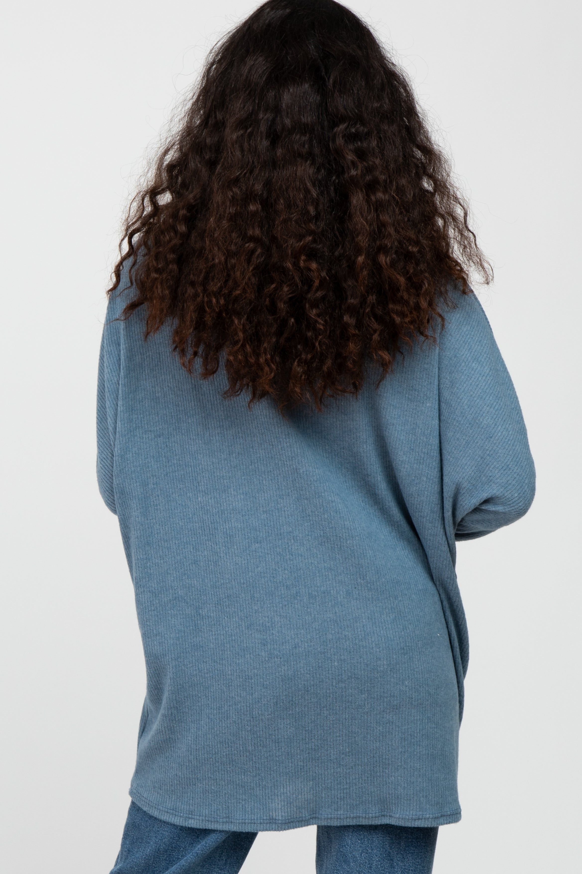 Teal Brushed Ribbed Dolman Sleeve Top sold by Pinkblush product image thumbnail 4