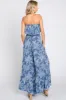Blue Floral Ruffle Overlay Jumpsuit sold by Pinkblush