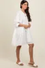 White Floral Eyelet Puff Sleeve Dress sold by Pinkblush