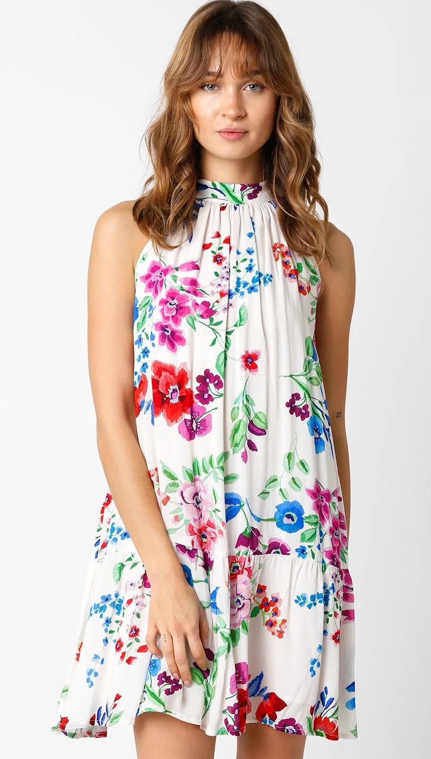 Multicolor Floral Back Cutout Mini Dress sold by Pinkblush