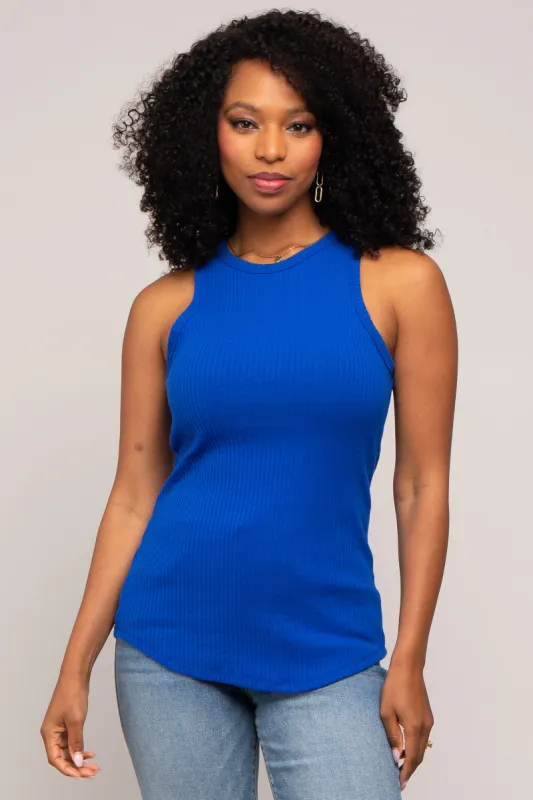 Royal Ribbed Basic Tank Top sold by Pinkblush