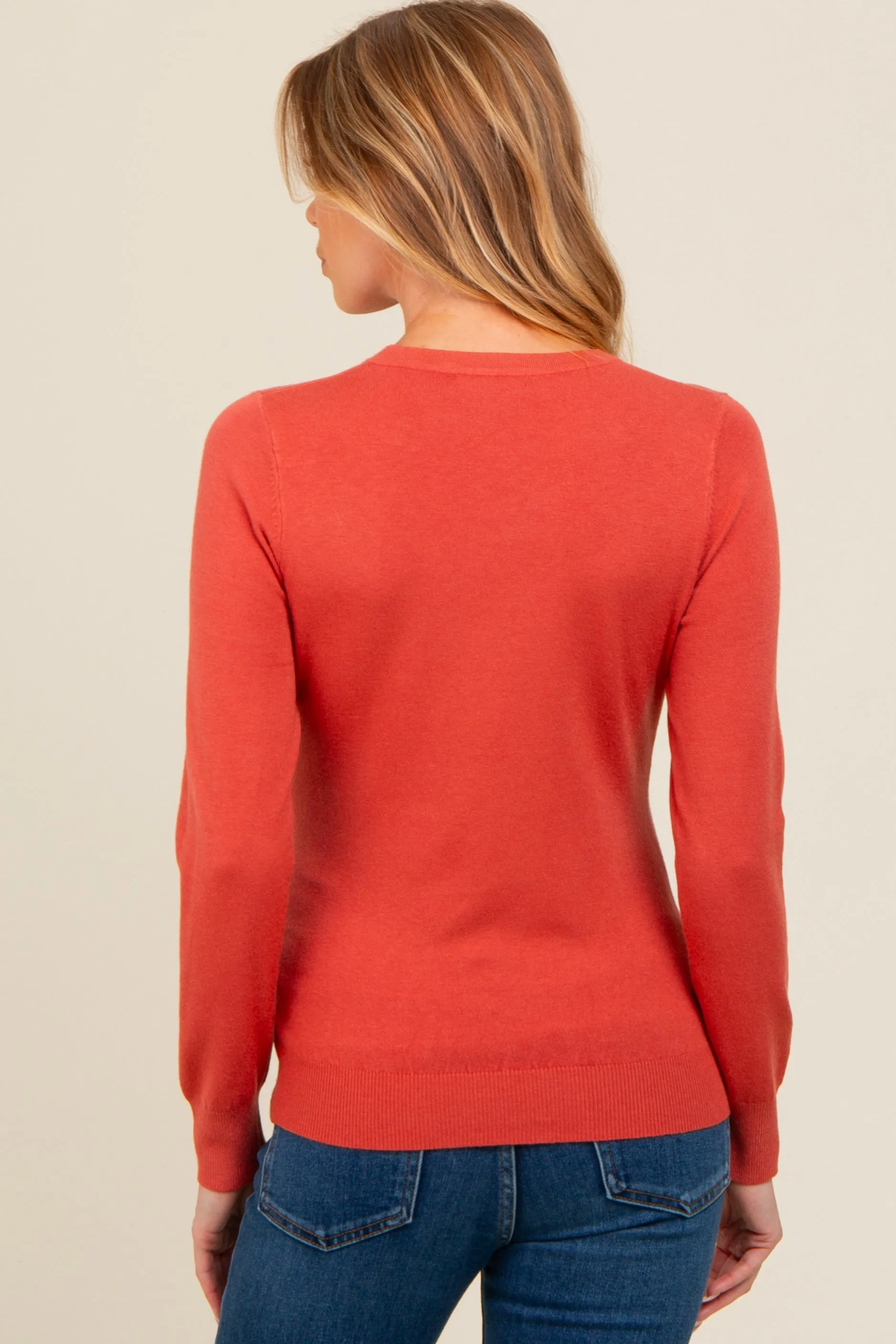 Dark Rust Basic Soft Knit Maternity Sweater sold by Pinkblush product image thumbnail 3