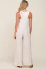 Beige Sleeveless Wide Leg Maternity Jumpsuit sold by Pinkblush