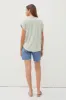 Light Olive Rolled Cuff Sleeve Top sold by Pinkblush