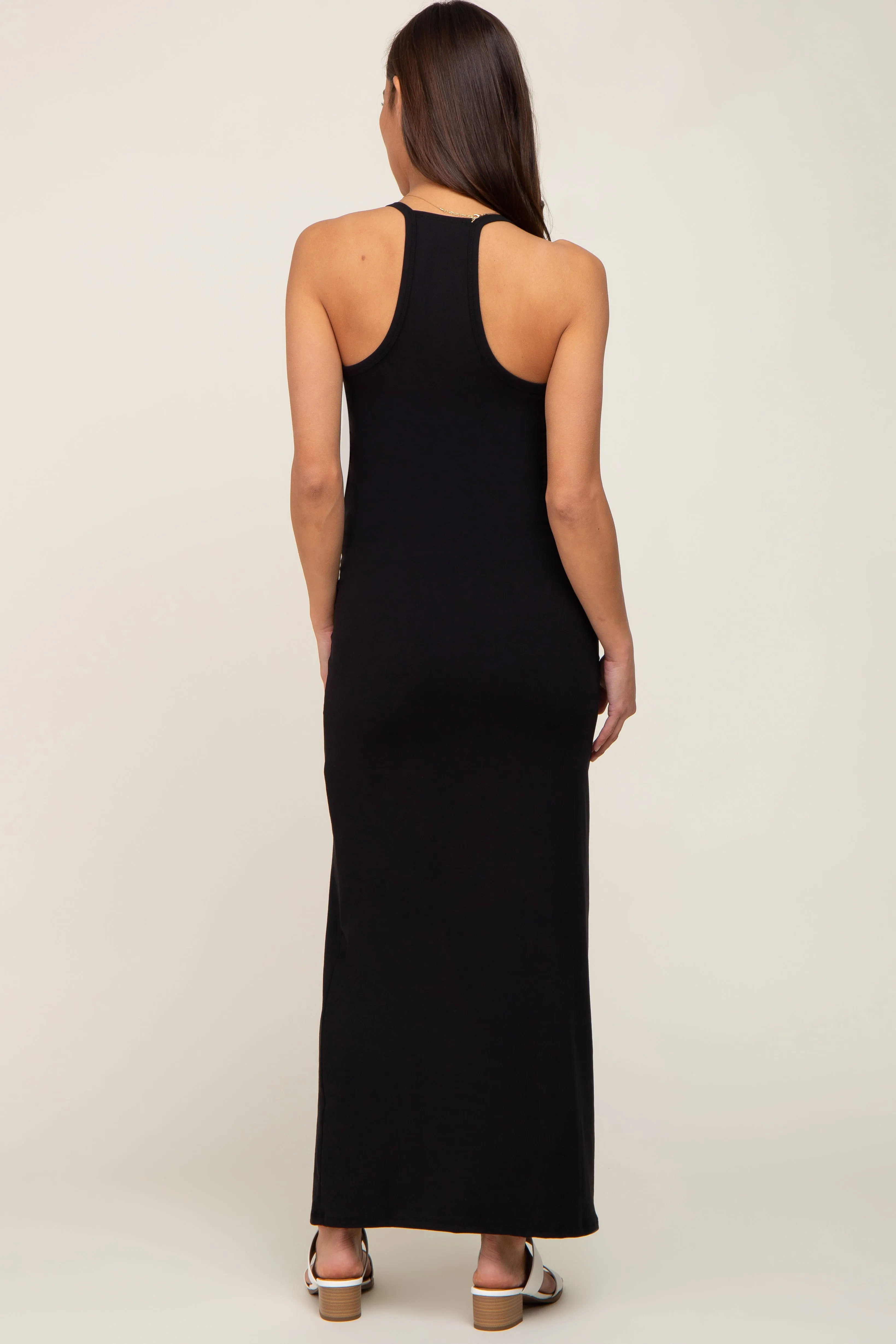 Black Racerback Maternity Maxi Dress sold by Pinkblush product image thumbnail 3