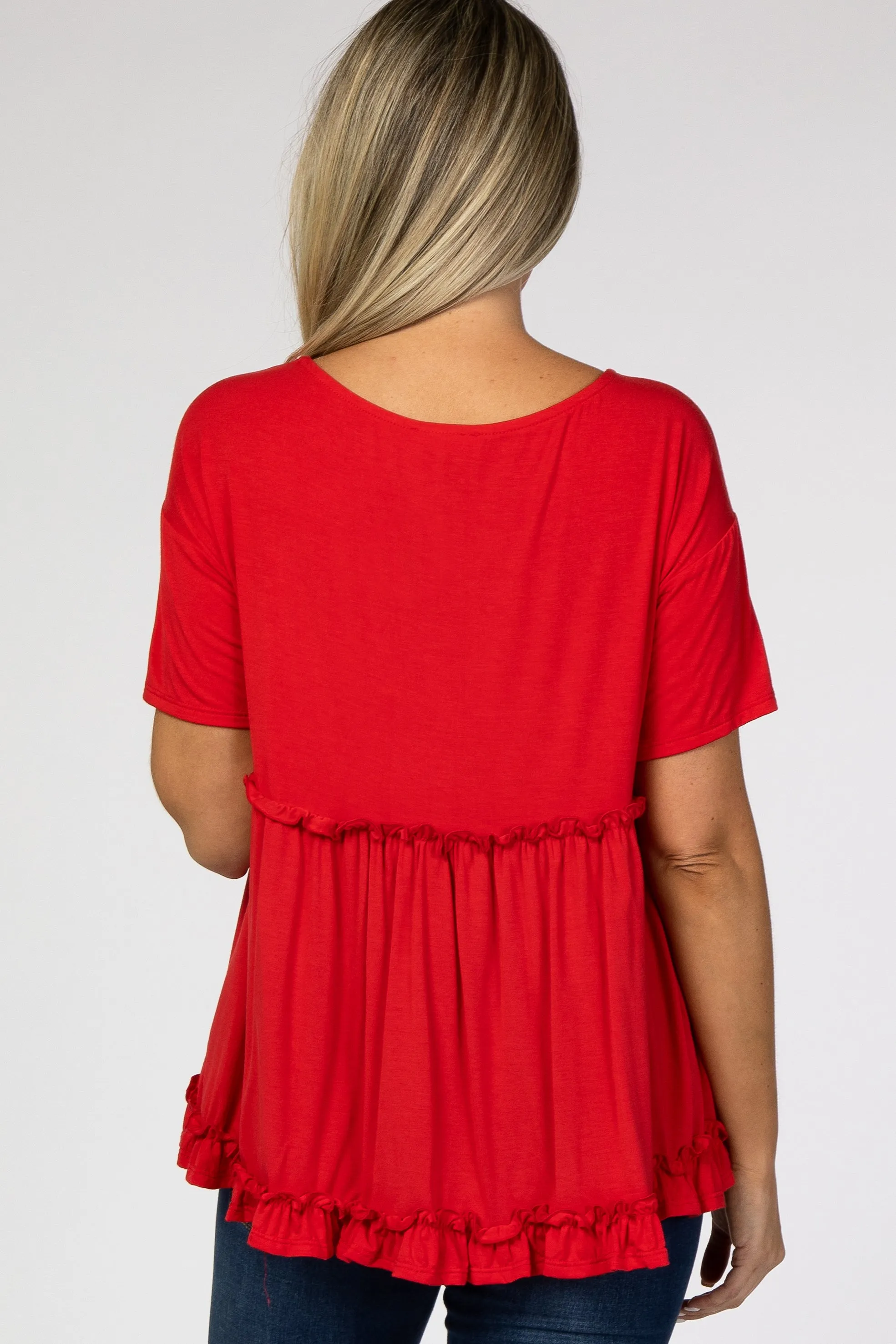 Red Lettuce Trim Maternity Top sold by Pinkblush product image thumbnail 3