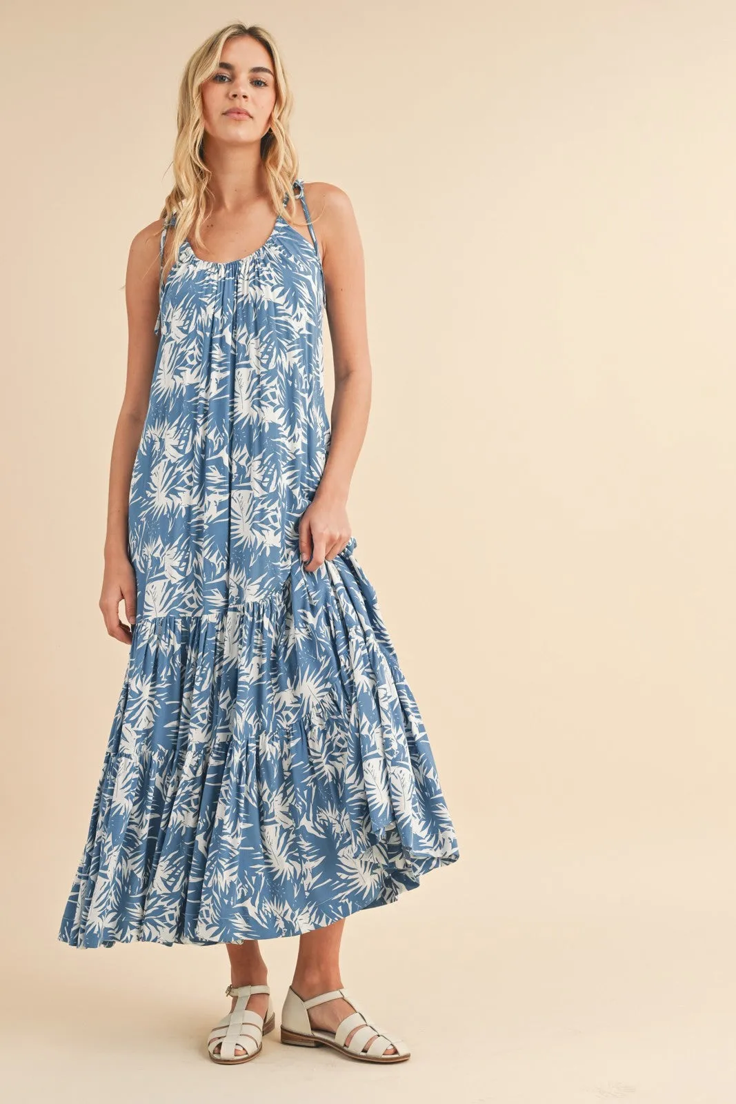 Blue Printed Maternity Maxi Dress sold by Pinkblush product image thumbnail 5