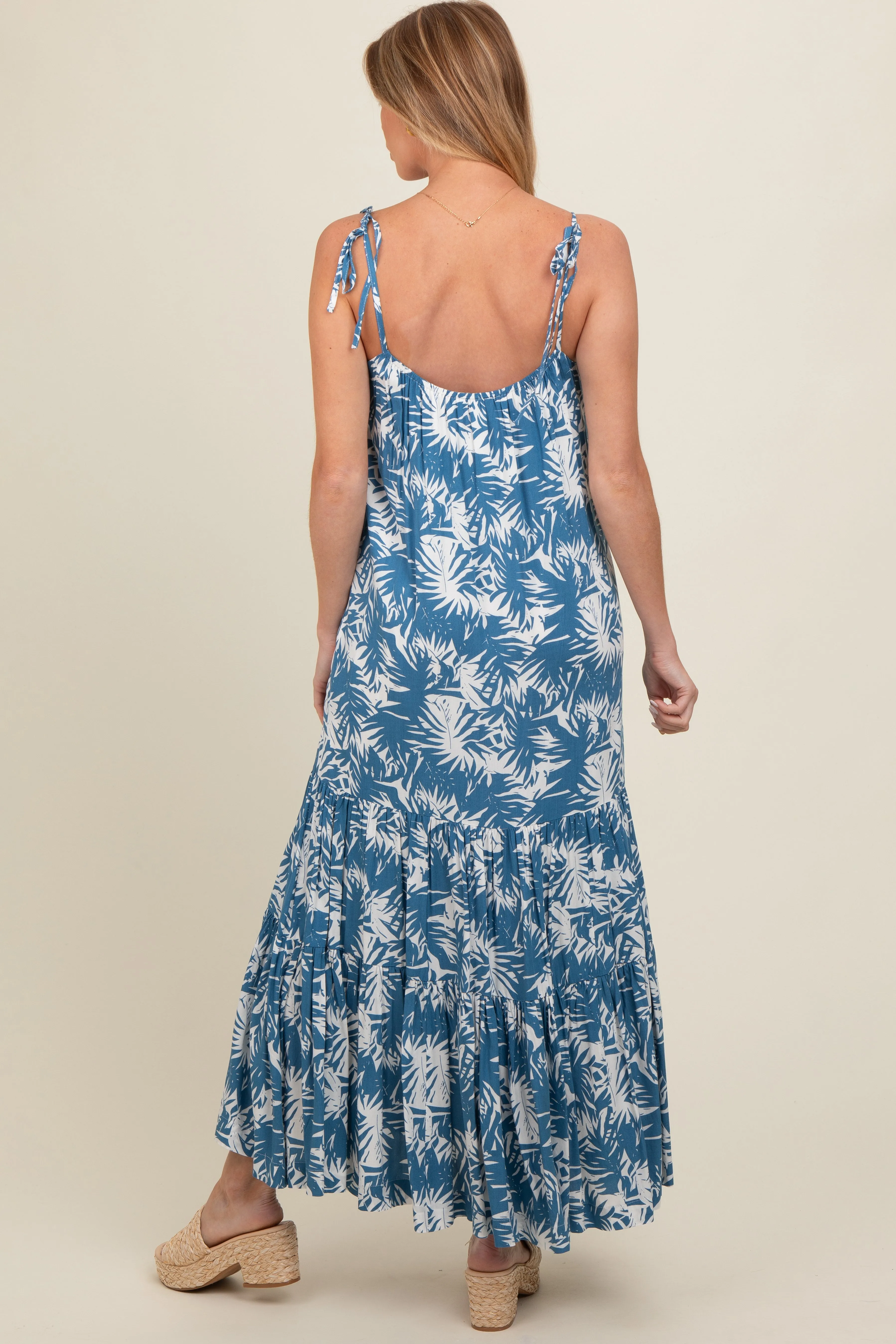 Blue Printed Maternity Maxi Dress sold by Pinkblush product image thumbnail 3