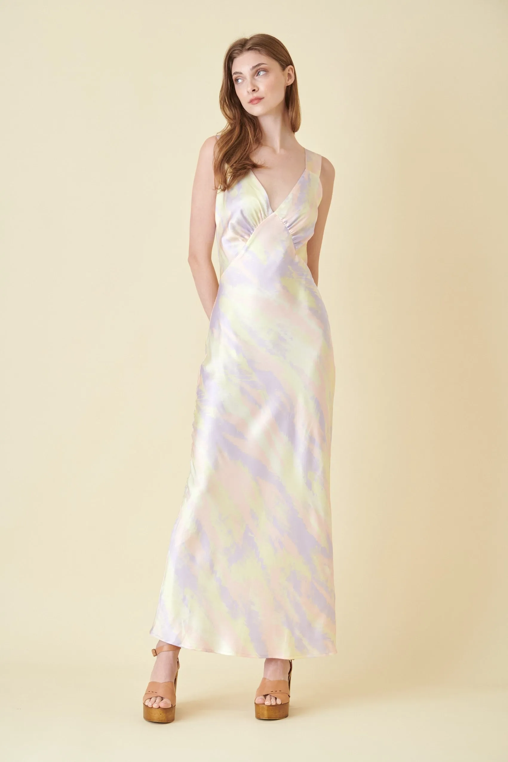 Pastel Multi Thick Strap Slip Dress sold by Pinkblush