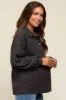 Charcoal Fuzzy Checkered Button Front Maternity Top sold by Pinkblush