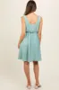 Mint Solid Tie-Shoulder Scoop Neck Maternity Dress sold by Pinkblush