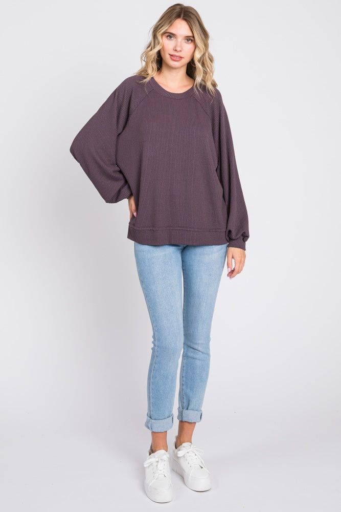 Plum Ribbed Pullover Top sold by Pinkblush product image thumbnail 4