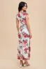Pink Floral Mesh Ruched Sides Maxi Dress sold by Pinkblush