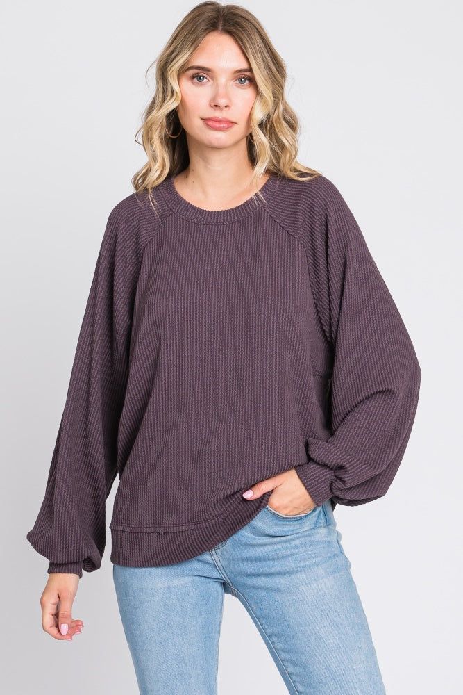 Plum Ribbed Pullover Top sold by Pinkblush product image thumbnail 5