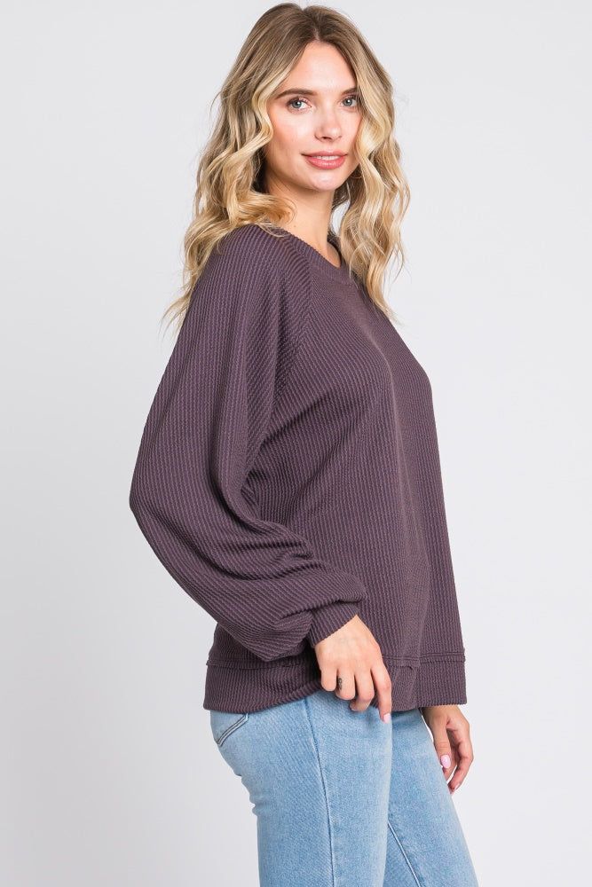 Plum Ribbed Pullover Top sold by Pinkblush product image thumbnail 2