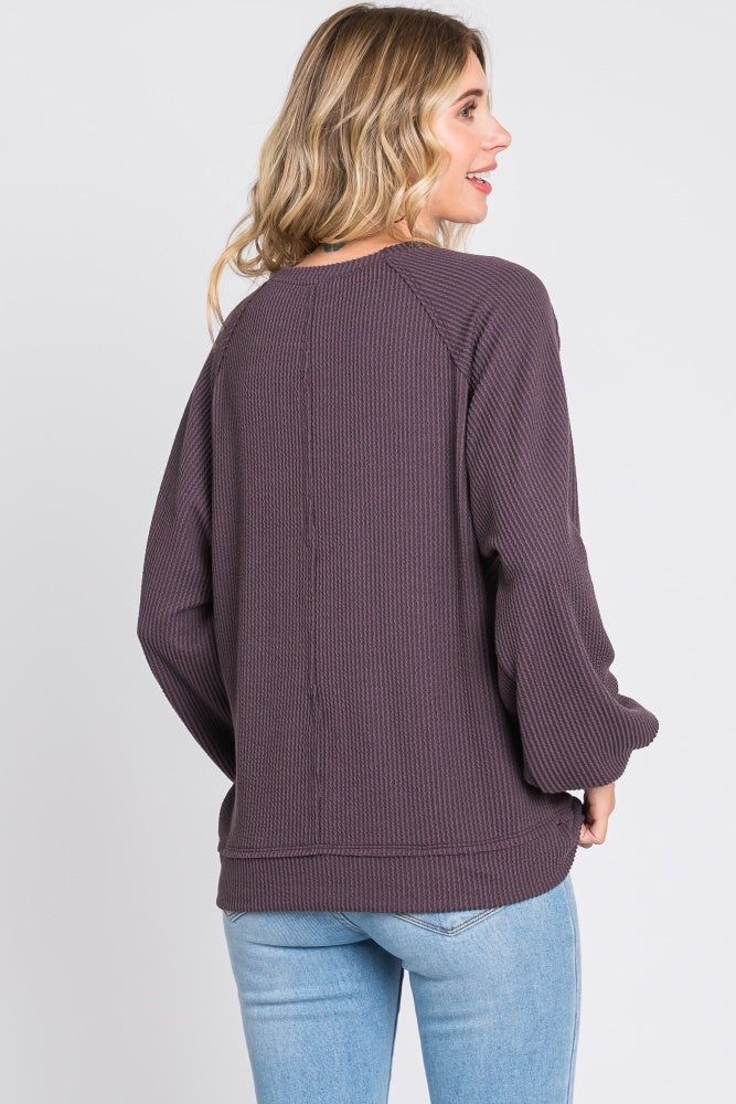 Plum Ribbed Pullover Top sold by Pinkblush product image thumbnail 3