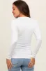 Ivory Knit Long Sleeve Round Hem Maternity Top sold by Pinkblush