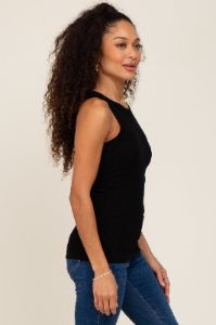 Black Ribbed Basic Tank Top sold by Pinkblush