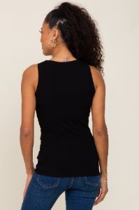 Black Ribbed Basic Tank Top sold by Pinkblush