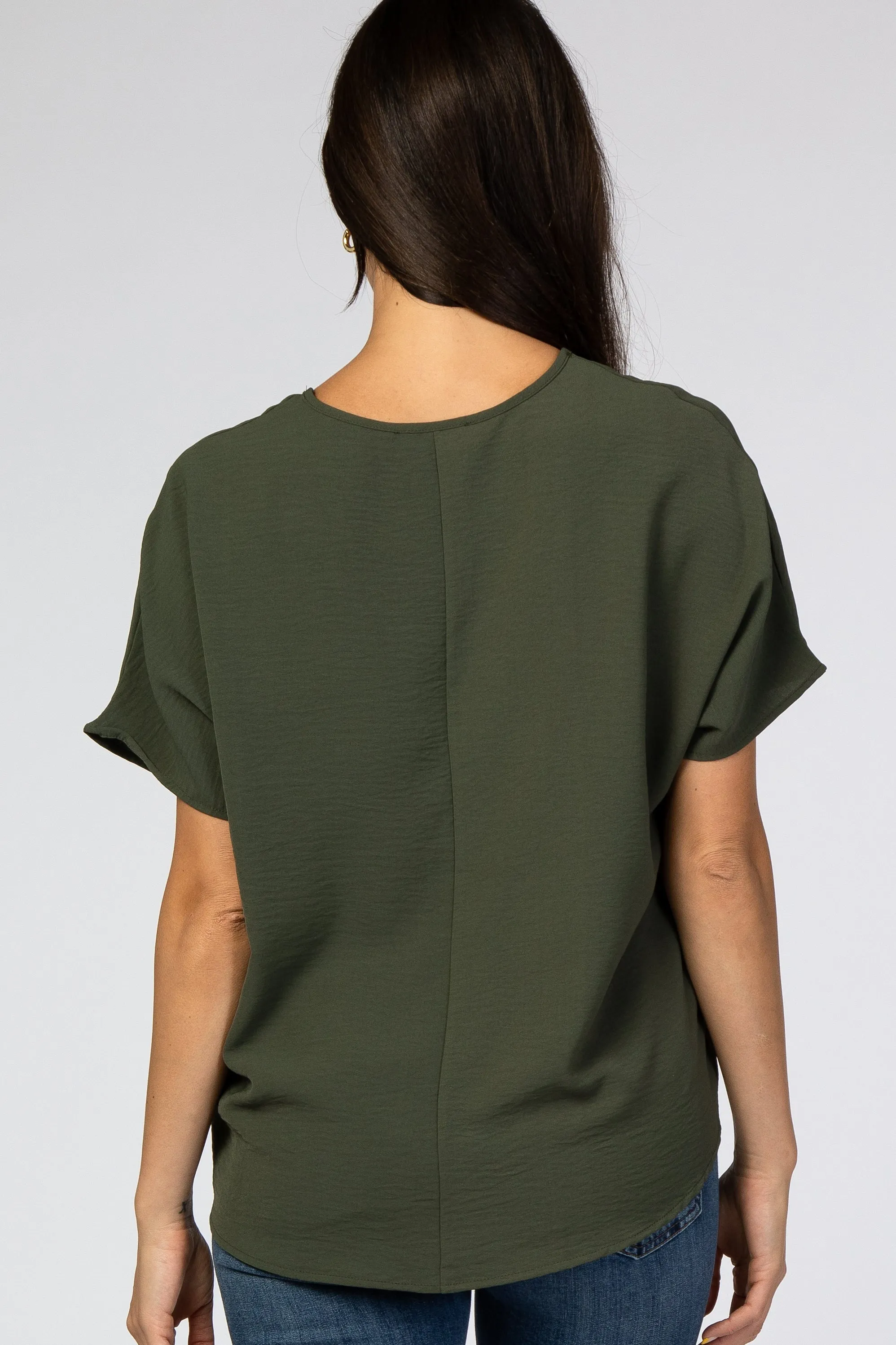 Olive Short Sleeve Blouse sold by Pinkblush product image thumbnail 3